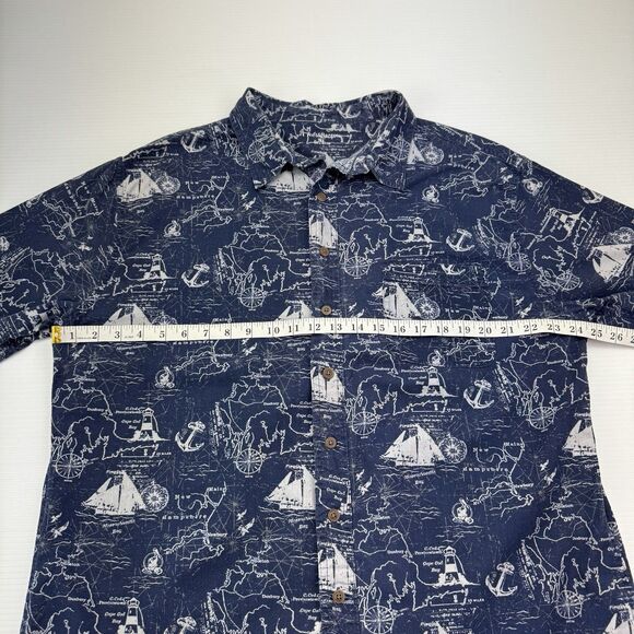 Croft & Barrow Navy Blue Casual Button Down Shirt - Picture 6 of 7